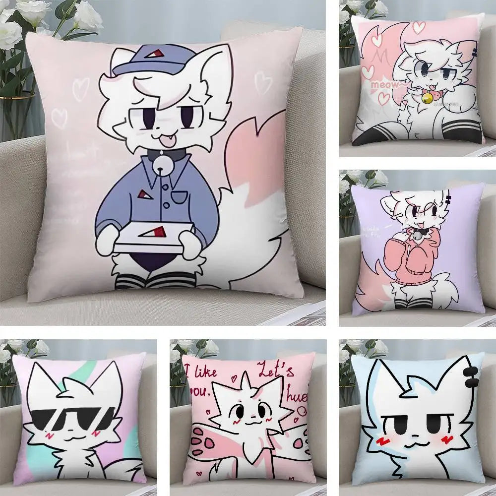 B-Boykisser Silly Cat Cute Pillow Case Plush Fabric Soft  Pillowcase Double Sided Print Cushion Cover Household Gifts