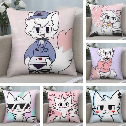 B-Boykisser Silly Cat Cute Pillow Case Plush Fabric Soft  Pillowcase Double Sided Print Cushion Cover Household Gifts