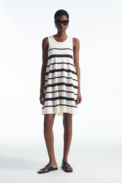 XIMIAN APPAREL 2026 YAZHIMEI traf cos summer new style of Ladies' casual fashion Standard style A-shaped striped knitted dress