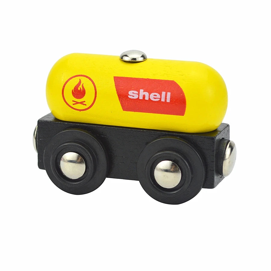Wooden Magnetic Train Car Locomotive Toy Wood Railway Car Accessories Toys for Kids Gifts Fit Wood Biro themes Tracks