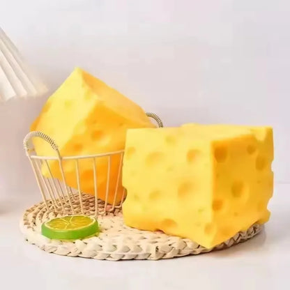 New Giant Cheese Squeeze Toy Extra Large Size Cheese Squishy Fidget Toys Slow Rebound Shapeable Venting Ball for Adults Gifts