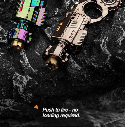 Shell-Ejecting Alloy Toy Pistol Set Stress Relief Fidget Sensory Toy Mini Finger Spinning Top EDC Desk Gadget Gift for Teen Boys