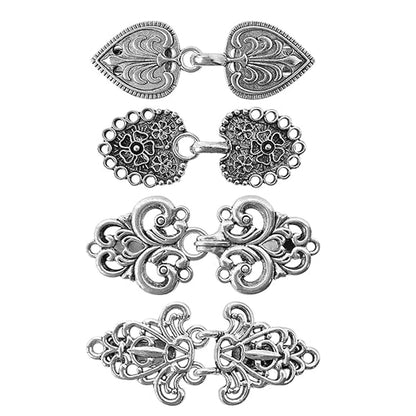 4pcs Vintage Sweater Swirl Clip Cape Cloak Clips for Dress Retro Cardigan Clip Shawl Clasp Shirt Button Clip for Girl Women
