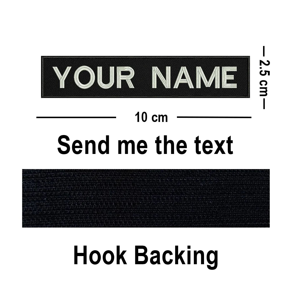 Custom Big Size Patches Personalized Name Embroidered Patch Stripes Badge Emblems Iron On Or Hook Loop Applique For Clothes