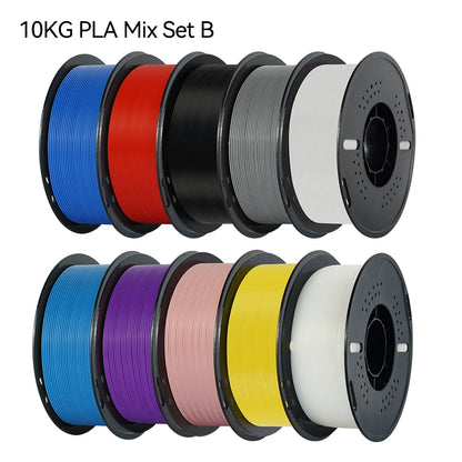 KINGROON 22LBS PETG or PLA filament 3D Printer Filament 10 Rolls 1KG 1.75MM Eco-Friendly Good Toughness Mix Color Free Shipping