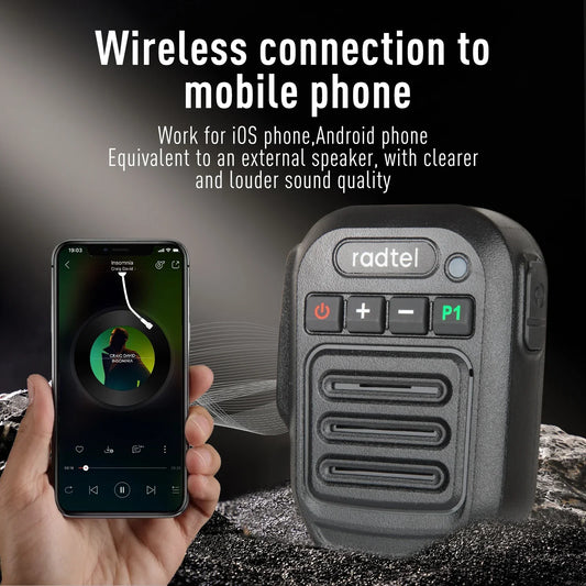 Two Way Radio Wireless Bluetooth Speaker Mic, Handheld Shoulder Microphone for Baofeng  Quansheng UV-K5 Radtel RT-470X RT-900