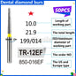 50Pcs Dental Dentist Diamond Burs Drill FG 1.6mm Bur for High Speed Handpiece FG Dental Bur Stomatology Dentistry Grinding Tools