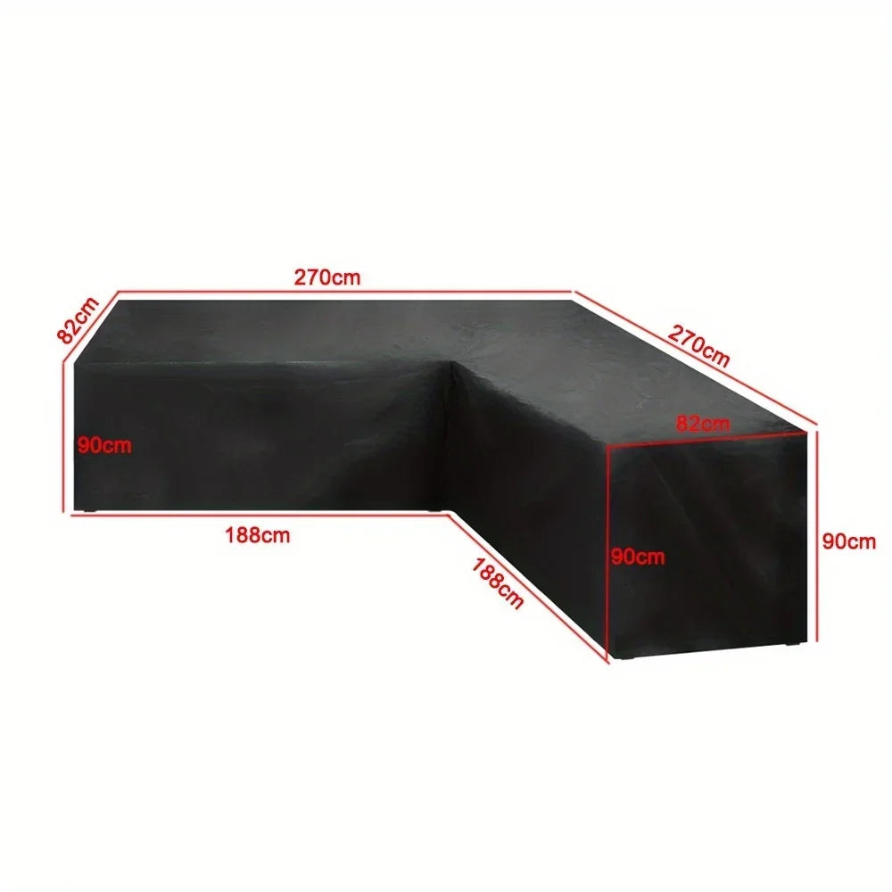 L-Shaped Outdoor Sofa Cover, Windproof and UV-Resistant Polyester Outdoor Furniture Cover, Outdoor Furniture Cover