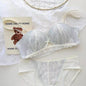 YEMOMO French Style Lace Half Cup Bra Set Wireless Push Up Boost Bust Lift Anti Sagging Elegant Comfortable Lingerie Set Ladies