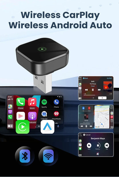 CarRocket 2in1 Wireless CarPlay Dongle Android Auto Adapter AI Smart Box Car Intelligent Systems for Car with Wired CarPlay