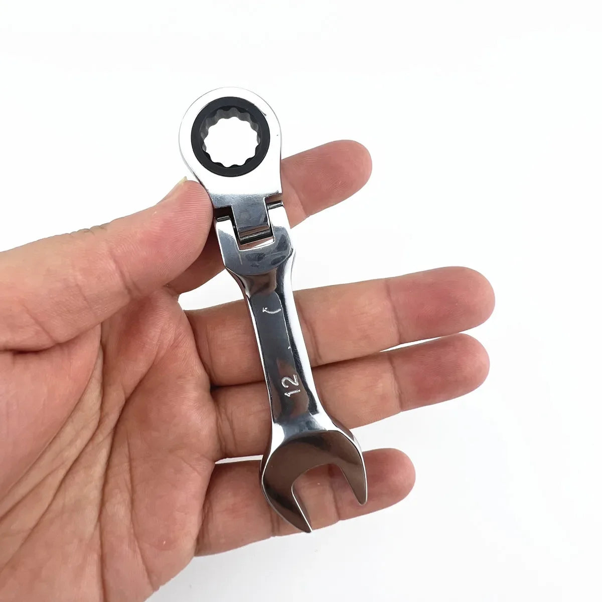 Mini Short Handle Ratchet Wrench With Movable Head Quick Dual-purpose Open End Wrench Hardware Tool Labor-saving Wrench