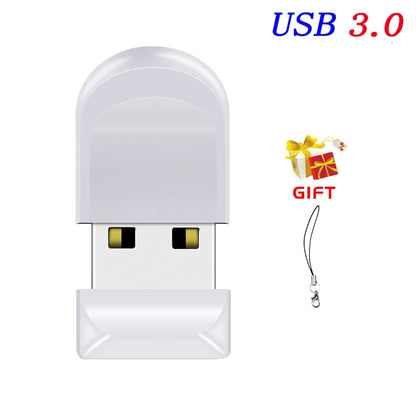 Super Mini USB 3.0 Flash Drive 64GB Free Chain Memory Stick Creative Gift Pen Drive 32GB Black Red White High Speed Pendrive 16G