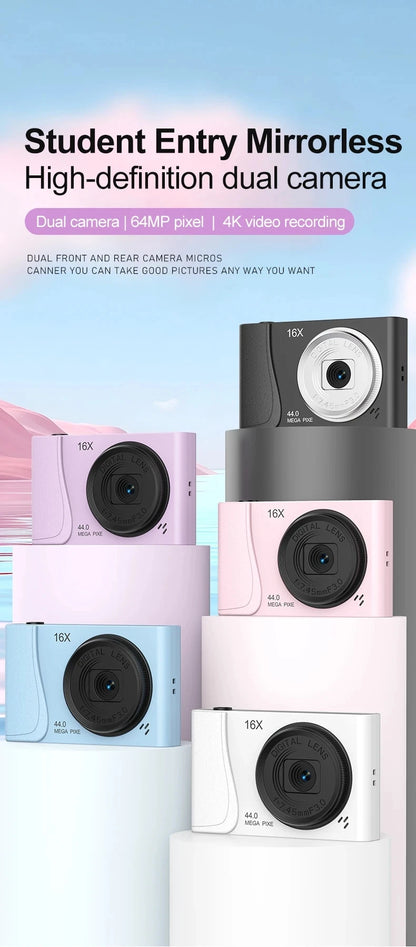 COOL DIER 4K Digital Camera 16x Zoom Camcorder 24 Million Pixels Compact Cameras Auto Focus for Kids Adult Beginners Photograph