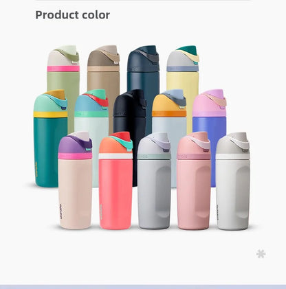 Owala Freesip insulated cup new straw cup stainless steel water cup portable cup 475ml，BPA-Free，16oz