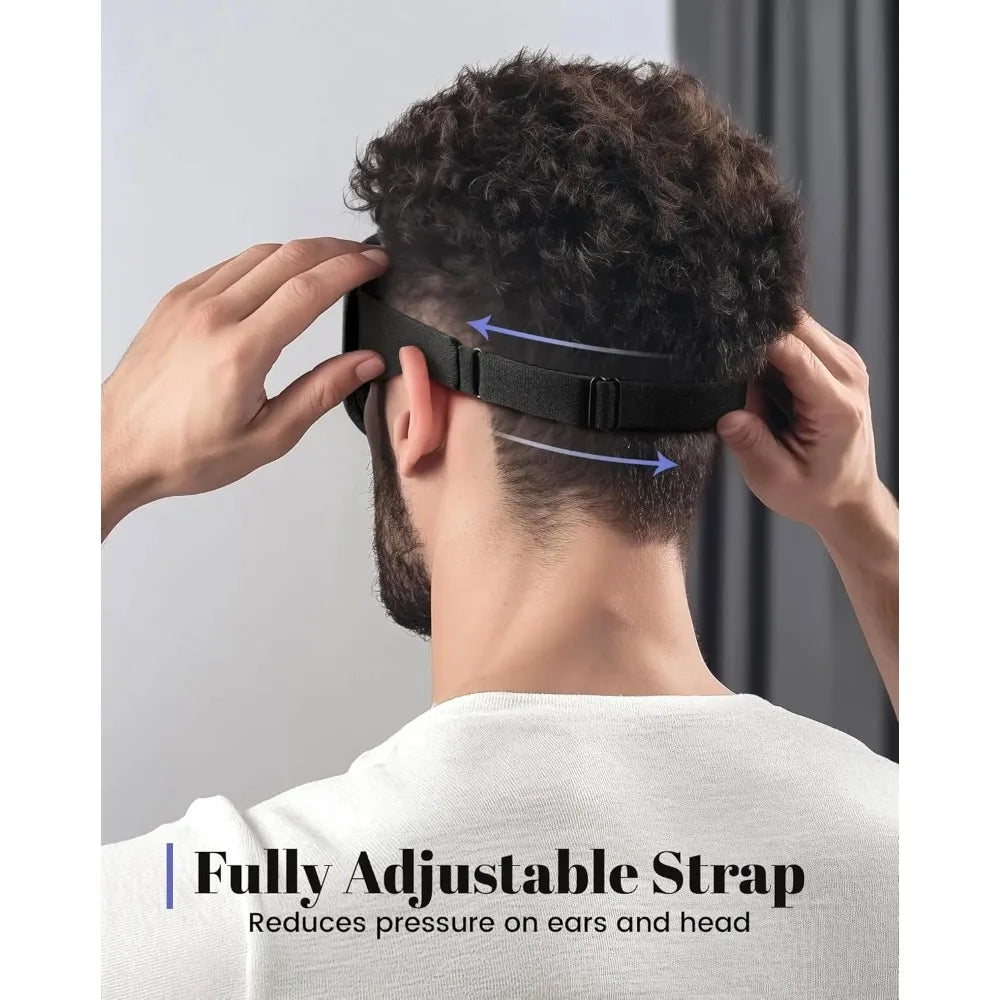Sleep Mask ,Blackout Eye Masks for Sleep - 3D Breathable Soft Comfortable Eye Mask With Noise-cancelling earplugs