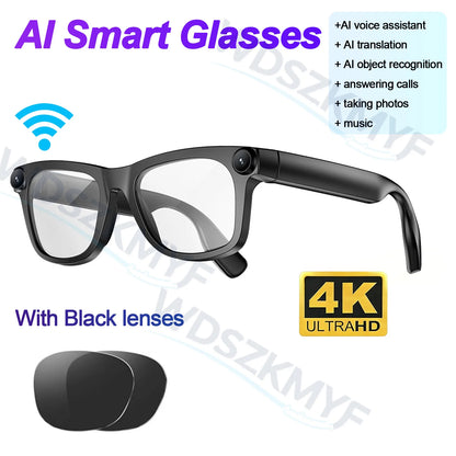 2026 New 4K Lens Smart AI Glasses 800W Video Record Camera ChatGPT Bluetooth Call 100+ Language Translation Music Sunglasses Men