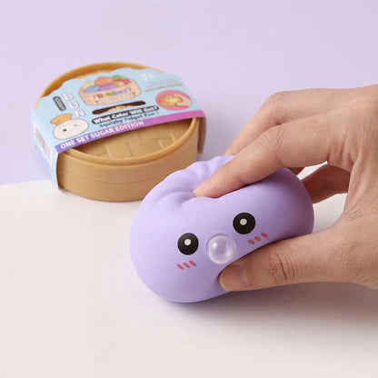 2026 Upgrade Soft Dumpling Pinch Toys Blowing Bubbles Squishy Relief Stress Mystery Blind Box Rebound Steamed Bun Squeeze Ball