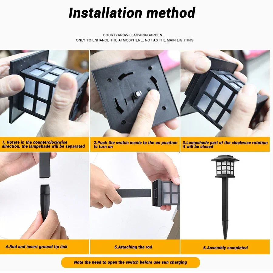 2Pcs Outdoor Solar LED Pathway Lights Walkway Garden Decor Street Lamp for Landscape Yard Patio Driveway Festival Lighting