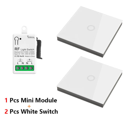 Diese 86 Wireless Touch Light Switch 433MHz Remote Transmitter, AC 110V~250V 10A Relay Receiver Interruptor for home improvement