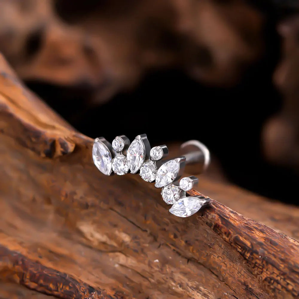 ASTM F136 Titanium Piercing Stud 16g 5A Zircon Tragus Cartilage Helix Conch Ear ring Body Jewelry