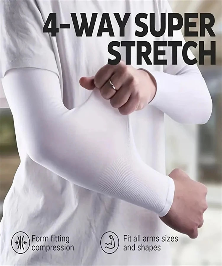 2025 New Unisex UV Resistant Arm Protection Ice Silk Sleeves for Outdoor Sports Sun Protection Breathable Ice Sleeves