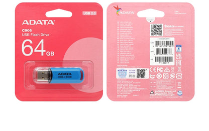 ADATA USB 2.0 Flash Disk C906 Memory Stick 8GB 16GB 32GB 64GB USB Flash Drive White Black Mini Portable Pen Drive For Computer