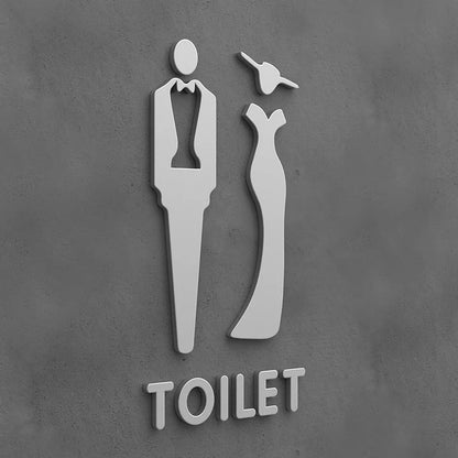 Matte Black Gold Toilet Sign Plate Acrylic 3D Wash Room Door Wall Label Sticker Wc BathRoom Signage Board Art Hotel Home Decor