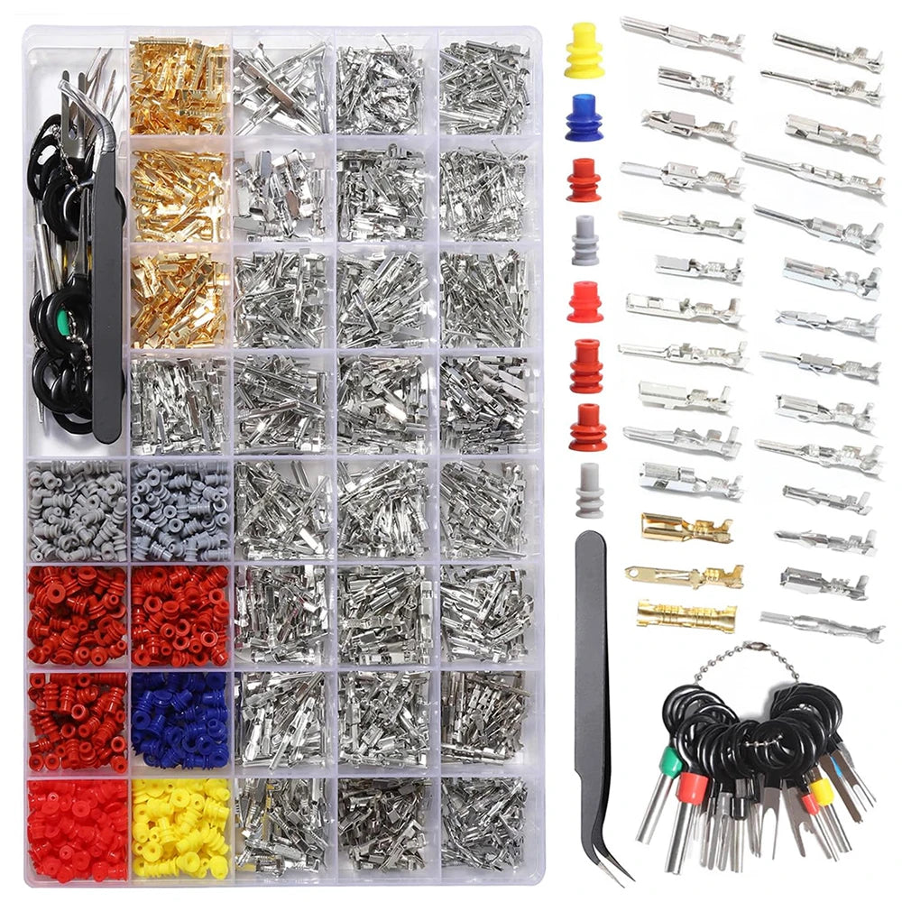 AASS-Terminal Pin Connectors Kit Auto Car Electrical Connector Pins Non-Insulated Plug Male Female Crimp Wire Terminal pin