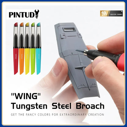 DSPIAE PT-TH PRO "WING" Tungsten Steel Push Broach Push Knife Handle DIY Engraving Tool for Assembly Model Building Hobby Tools