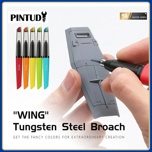 DSPIAE PT-TH PRO "WING" Tungsten Steel Push Broach Push Knife Handle DIY Engraving Tool for Assembly Model Building Hobby Tools