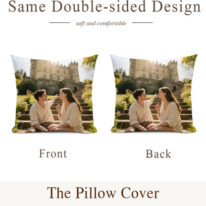 Custom Pillow Case with Picture Personalized Velvet Pillow Cover with Photo Gifts for Boyfriend Girlfriend Family