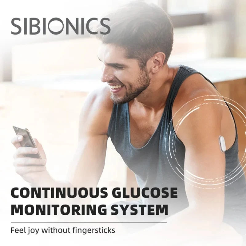 Sibionics Blood Glucose Meter 24h Real Time Monitoring Finger-Free Tester Diabetes Suger Sensor Health Monitors For Home Scanner