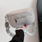 2024 Luxury Designer Women's Chest Bag PU Leather Wide Strap Shoulder Crossbody Bag Female Fashion Fanny Pack Banana Waist Bag