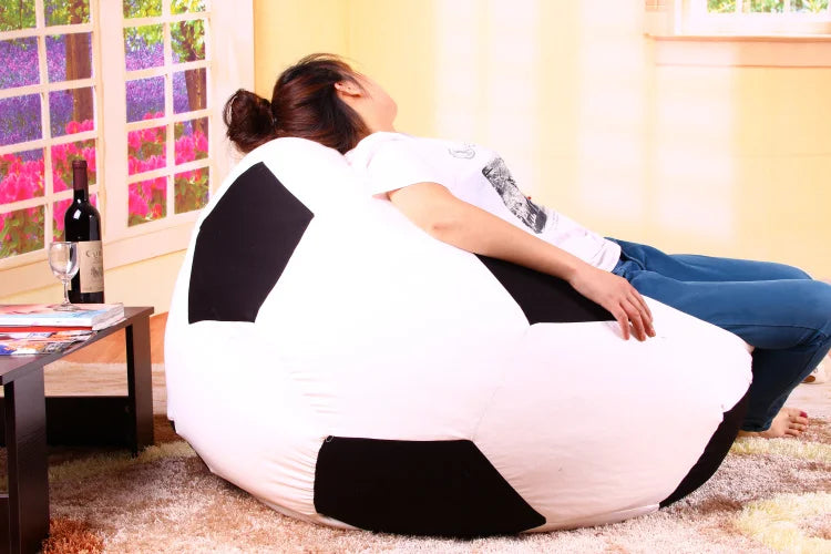 Alevmoom Beanbag Cover Football Sitzac Shell  Lounger Bean Bag Without the filling