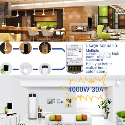 ZIGBEE/WiFi Smart Switch 30A 6600W/4000W Relay Module AC DC7-32V 85-250V Timer Home Automation Alexa Works with Tuya Smartlife