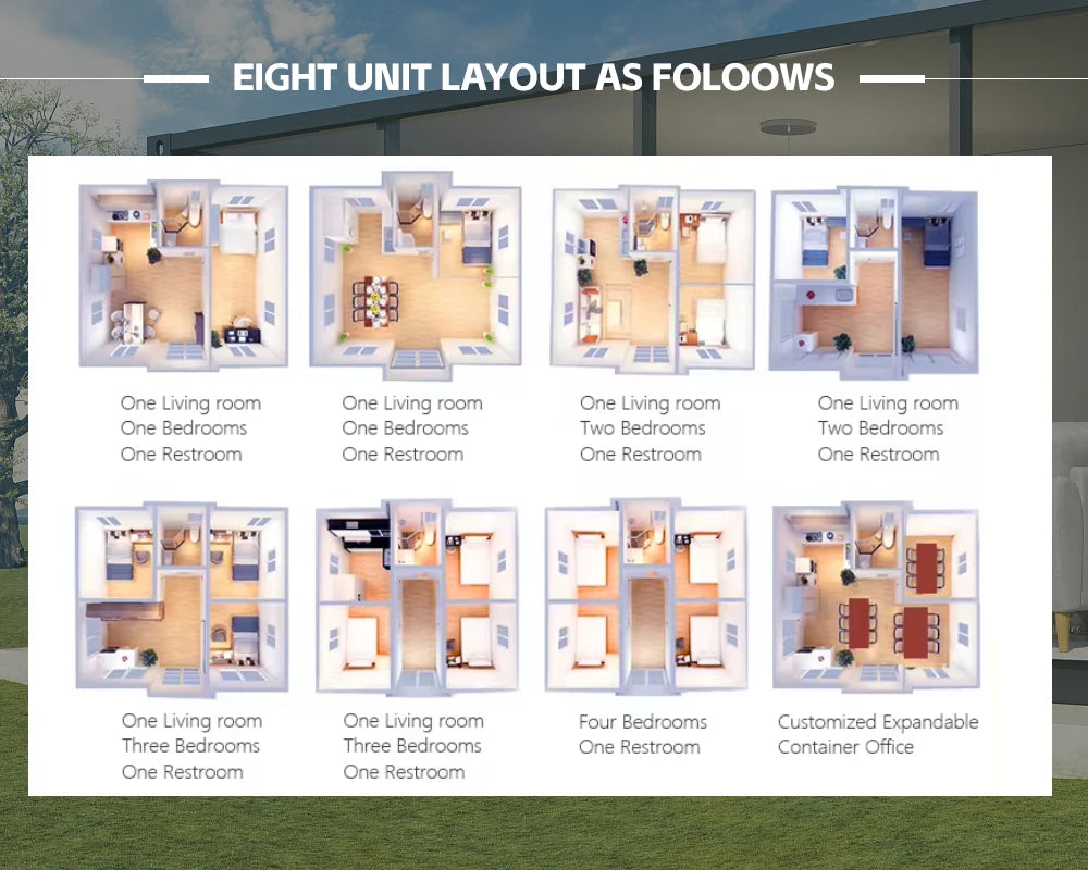 Customize Foldable Modular Expandable Container House 20ft 2 Bedrooms Bathroom Terrace with Roof Foldable House Collapsible Home