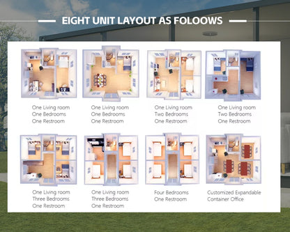 Customize Foldable Modular Expandable Container House 20ft 2 Bedrooms Bathroom Terrace with Roof Foldable House Collapsible Home