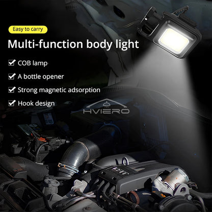 COB Work Light Flashlamp Mini Flashlight Keychain Carry LED Waterproof USB Charge Convenient Emergency Outdoor Lighting Camping