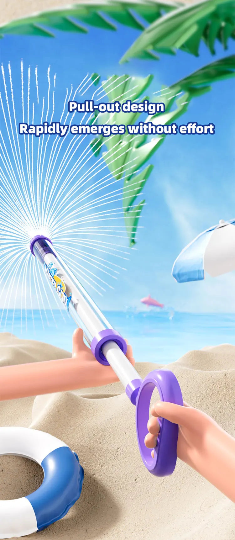 3-piece fireworks water gun for playing in water, toy for beach, children's water gun toy, party water gun, floating water gun