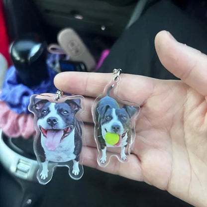 Custom Printed Dog Cat Pet Photo Keychain Personalizd Acrylic Keychain Custom Logo Keychain Full Color Logo Printing on Keychain