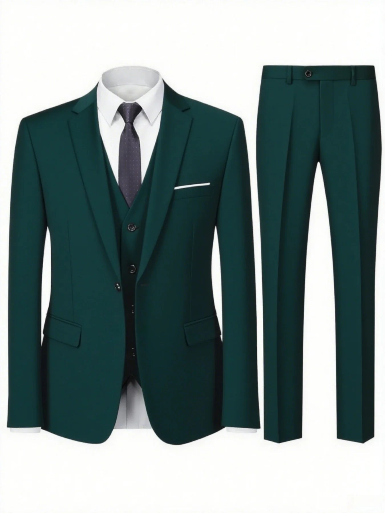 2pcs Men's All-Season Suit Set, Jacket And Trousers, Comfortable Wear for Wedding, Party And Formal Dinner