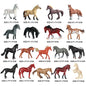 Oenux Farm Horse Race Model Action Figures DIY Equestrianism Horseman Animals Figurine Cute Education Collection Kids Toy Gift