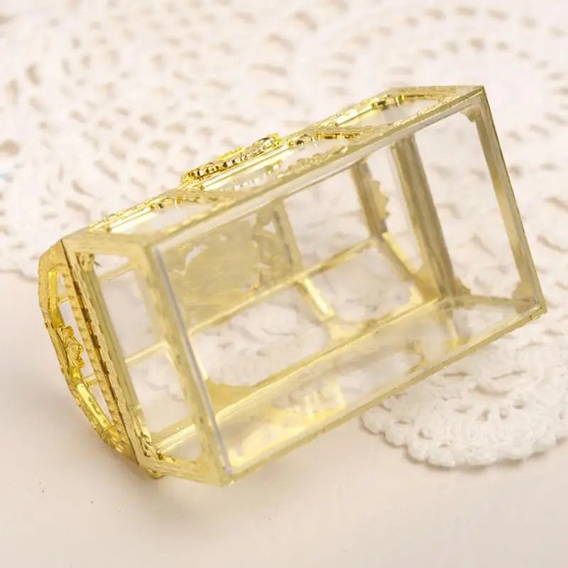 Transparent Treasure Box 12PCS Hollow Wedding Candy Box Chocolates Container Jar Storage Containers Case Anniversary Festival