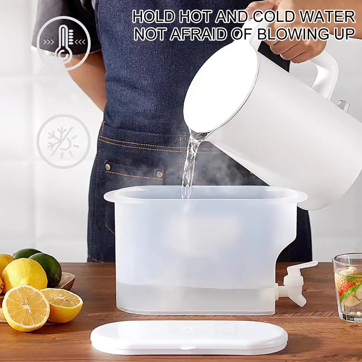2.8L Cold Water Kettle With Faucet Beverage Dispenser WaterJug Lemonade Juice Container Water Pitcher For Kitchen Refrigerator