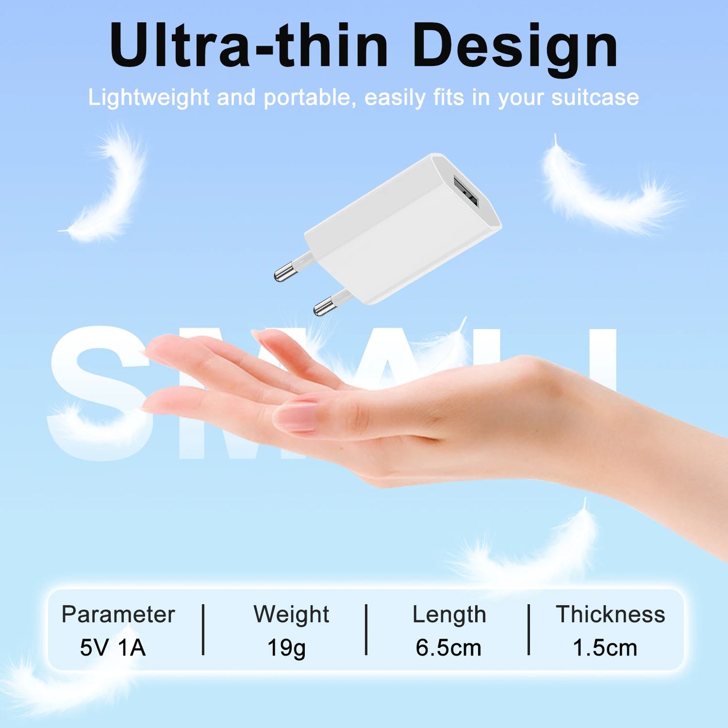 1-5Pcs Universal 5V 1A EU Plug USB Home Travel Mobile Phone Charger For Samsung Xiaomi Redmi  Huawei Charger Power Wall Adapter