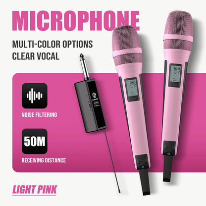 Wireless Microphone G-MARK SKM9000 Professional 2 Channels UHF Frequency Adjustable Metal Handheld Mic For Party Show Teaching