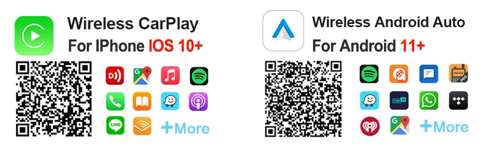 2 in 1 Wired to Wireless Car CarPlay Adapter Android Auto AI Box Plug & Used for OEM Wired CarPlay AA Navigation System