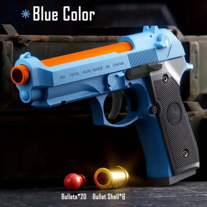 2011 G17 Shell Ejecting Blowback Pistol Continuous Shooting Outdoor Game Toy Gun for Kids Adults Birthday Gift
