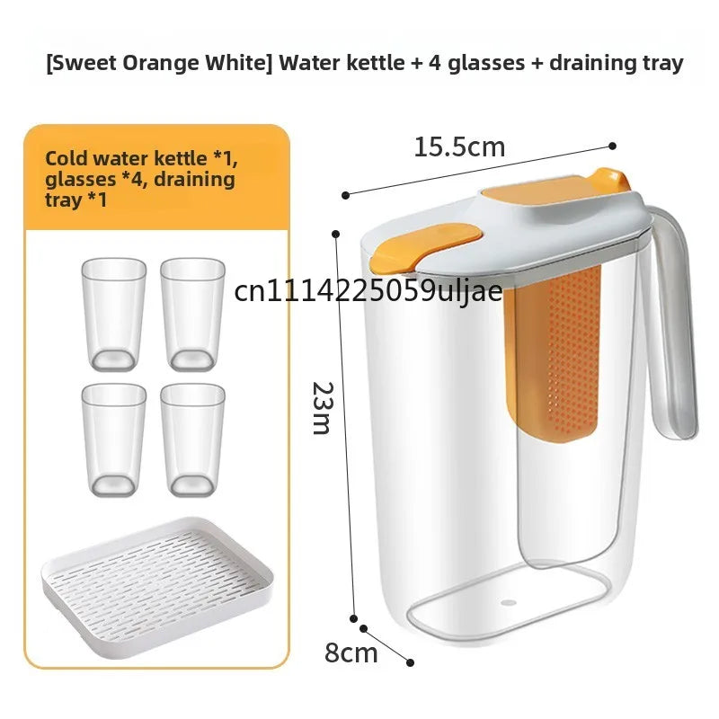Large Capaci Cold Water Pot Heat Resistant Drop Proof Fruit Tea Barrel Beverage Ice Water Bottle for Frie Home Use