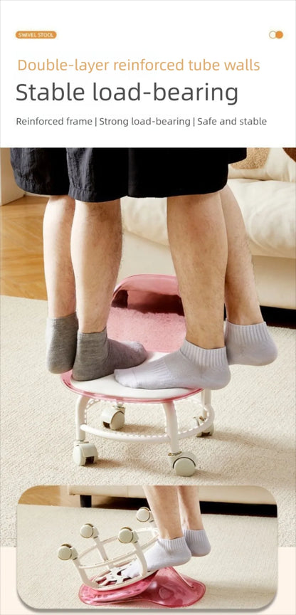 New Transparent Small Stool Universal Wheel Simple Low Chair Multifunctional Noiseless Backrest Seat Household